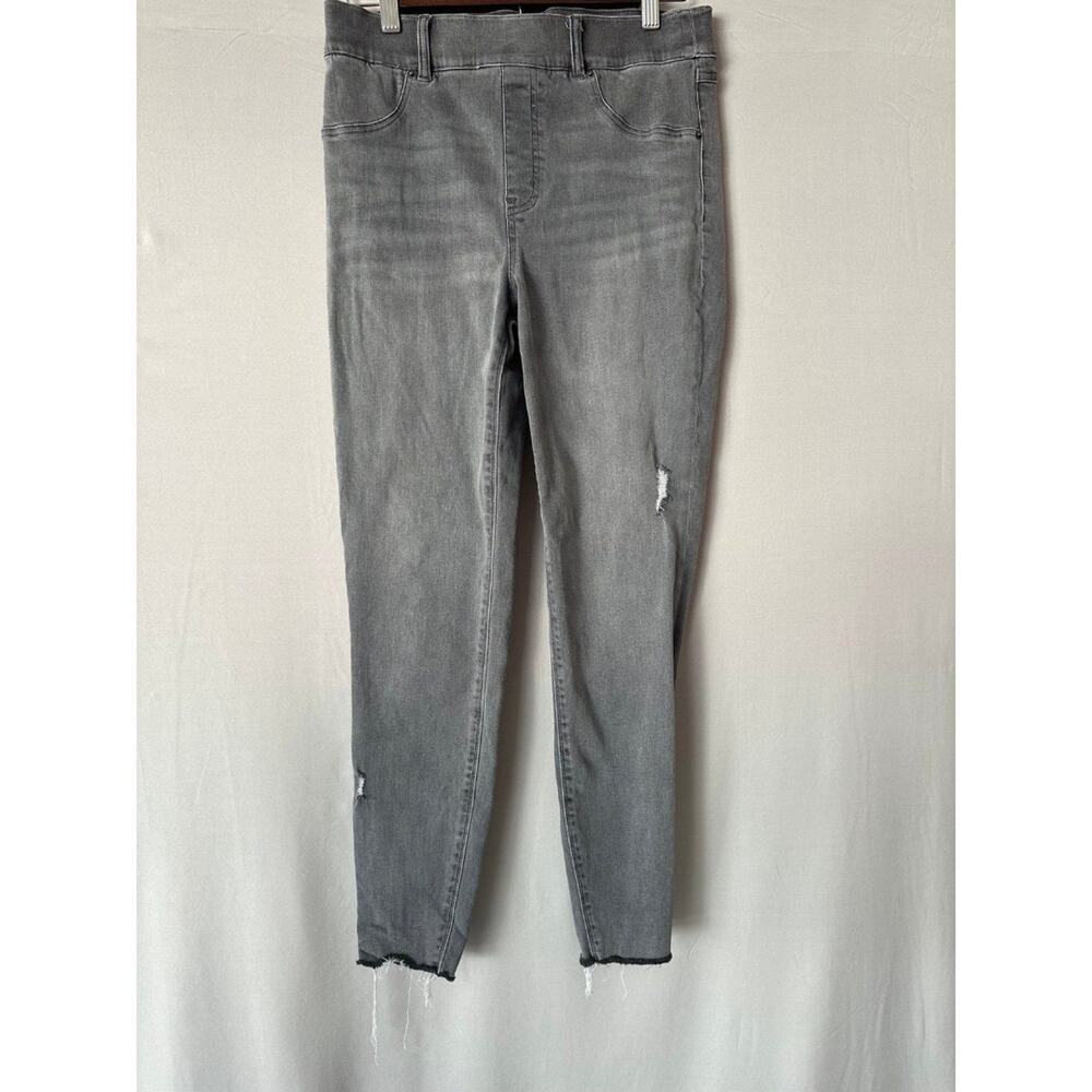 SPANX DISTRESSED ANKLE SKINNY JEANS LEGGINGS 20213R VINTAGE GREY SIZE Large